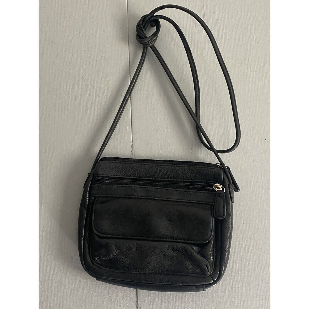 FOSSIL Soft Leather Black Shoulder Bag Adjustable Straps